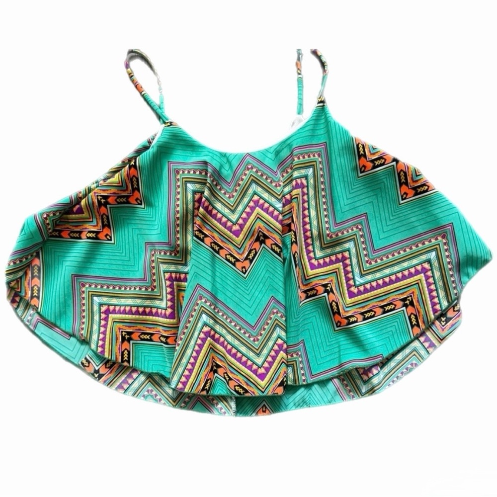 Haute Hanger Aztec Colorful Print Tank/Crop Top Size Small
